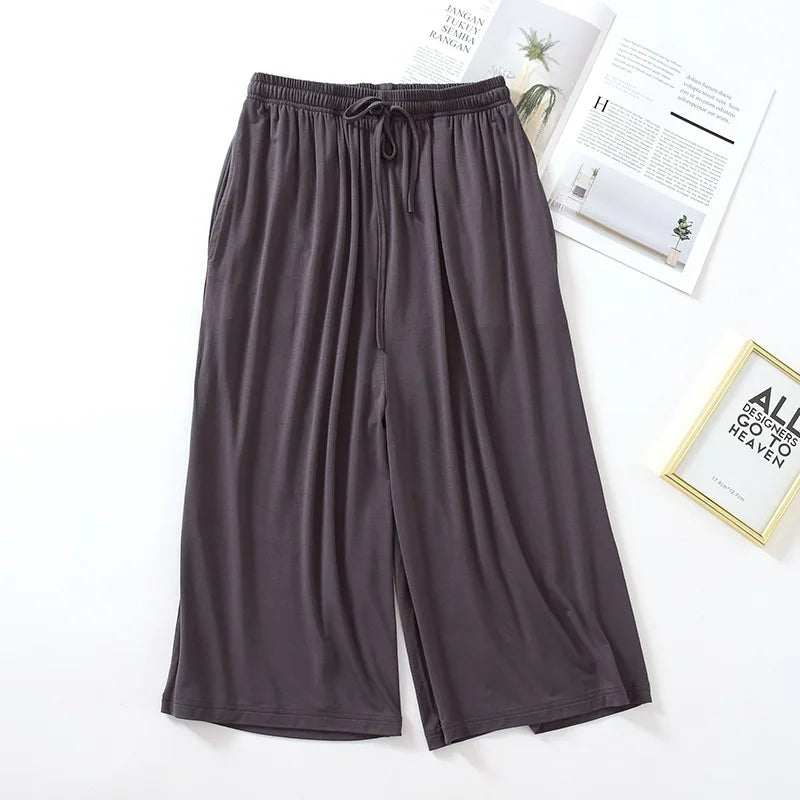 Btsukimi Women's Modal Blend Pajama Pants - Loose Cropped Sleepwear