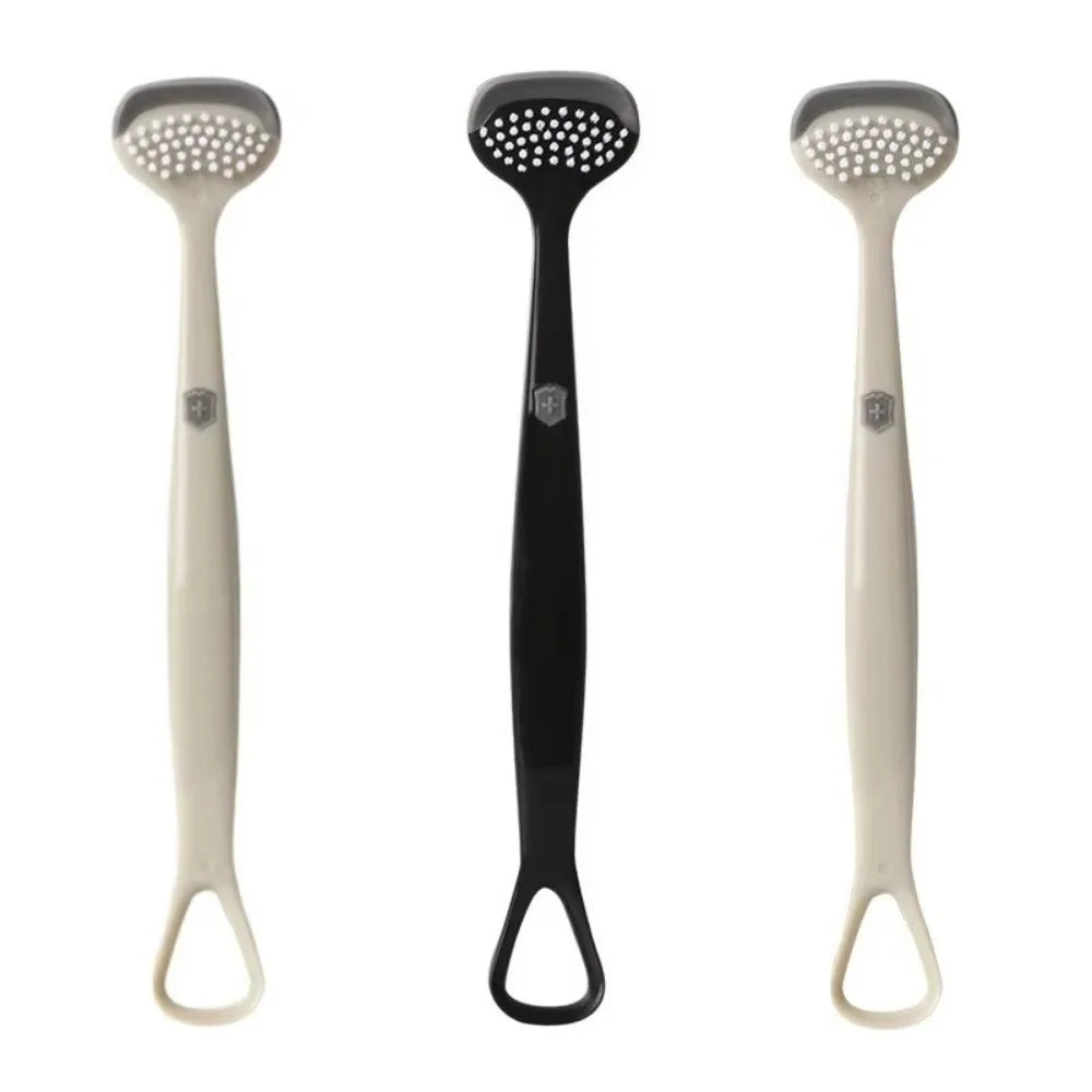Triple Effect Tongue Scraper Silicone Brush Oral Cleaning Brush Fresh Breath Reusable Tongue Scraping Brush Halitosis Clean