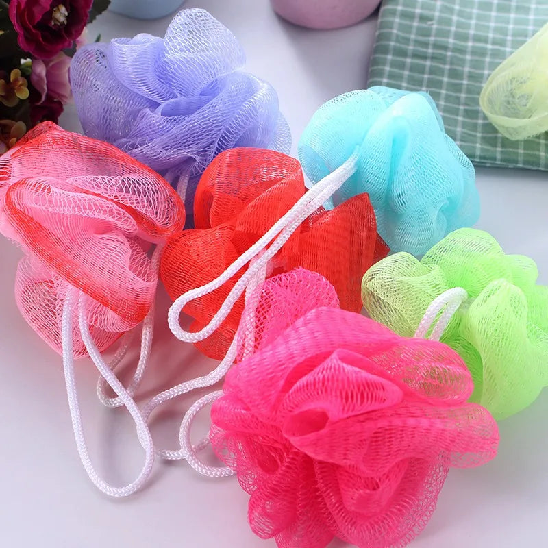 10Pc Color Random Bath Shower Soap Bubble Body Wash Exfoliate Puff Sponge Mesh Net Ball Bath Brushes Random Color