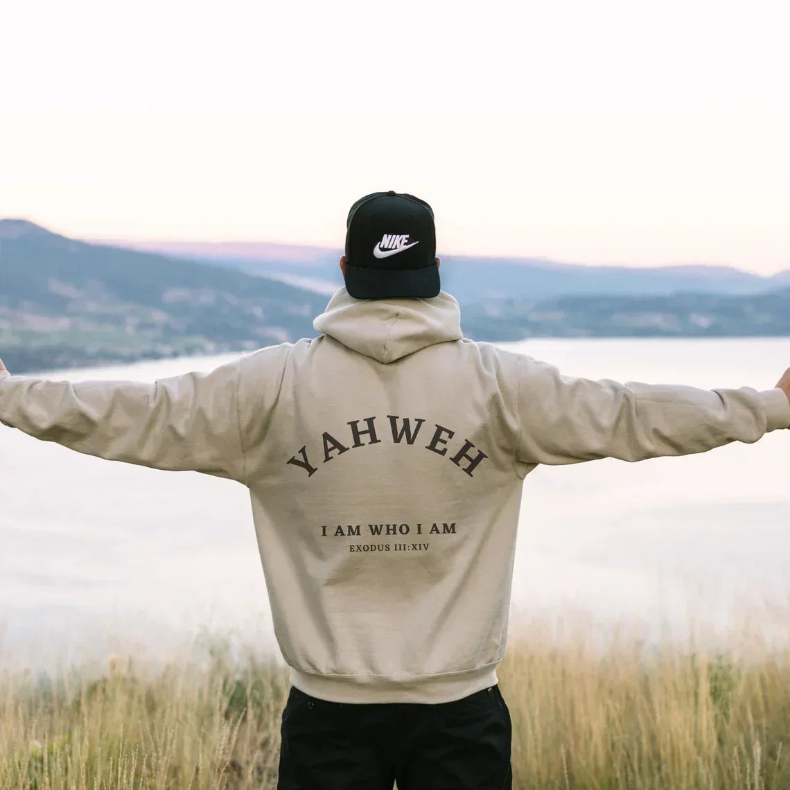Christian YAHWEH Letter Print Men's Hooded Sweatshirt - Casual