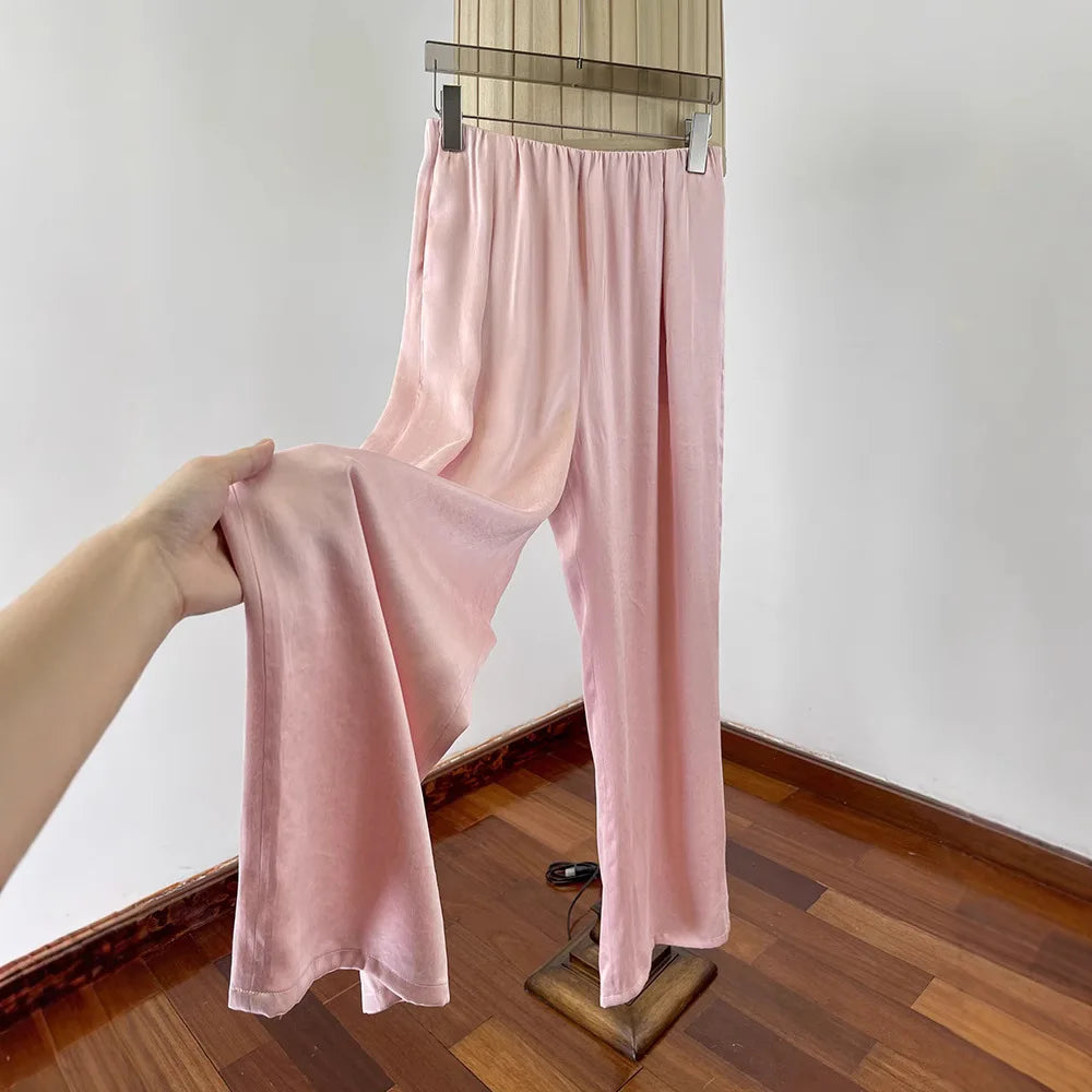 Women's High Waist Straight Leg Trousers - Casual Loose Fit