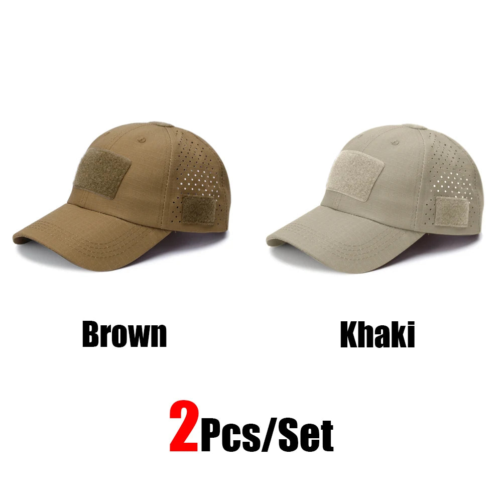 1/2Pcs New Men Camouflage Baseball Cap Breathable Sunscreen Hat Outdoor Sports Hunting Hiking Camping Beach Fishing Sun Hat