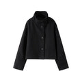 Stand Collar Women Winter Woolen Coat 2025 Spring Single Breasted Loose Female Long Sleeve Jacket Office Lady Street Short Coats