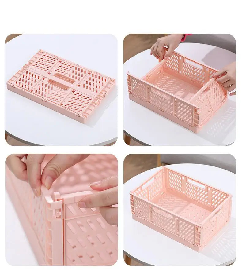 Foldable Storage Basket Wardrobe Organizer Box Kitchen Bathroom Accessories Gadgets For Clothes Toy Spices Condiments Vegetables