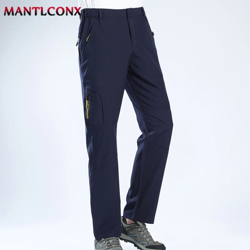 Thin Summer Stretch Pants with Zipper Pockets Quick Dry Hiking Camping Trousers Men Gym Fitness Jogging Running Sports Pants Men