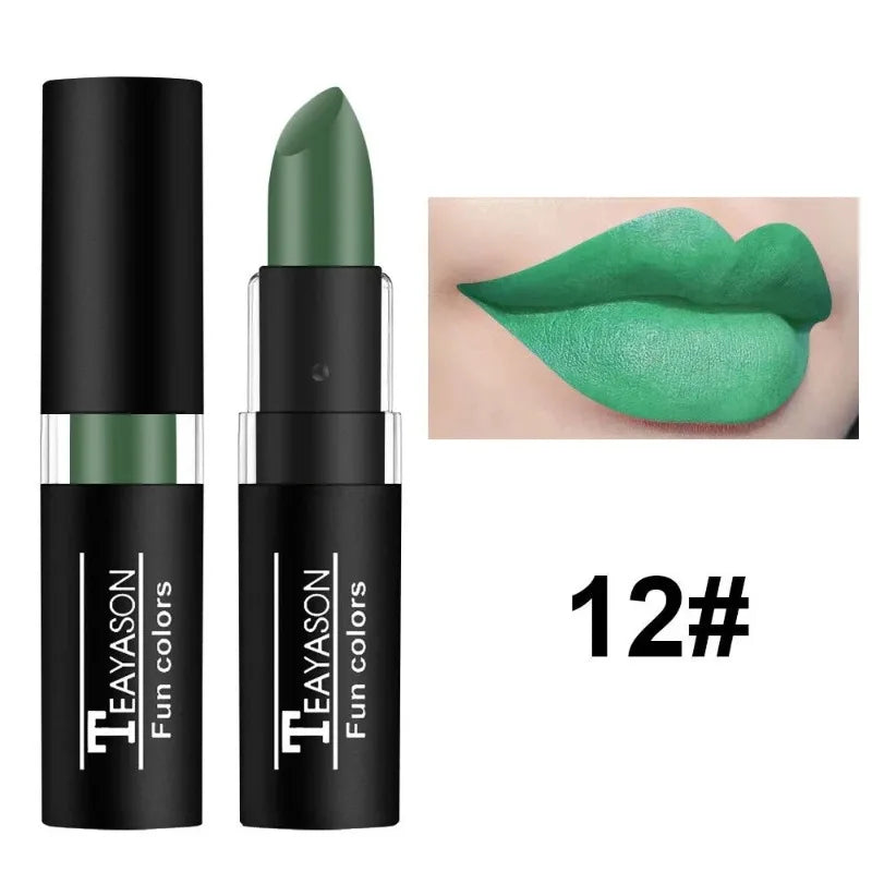 12 Colors Nude Lipstick Matte Velvety Vampire Makeup Punk Black Lip Gloss Smooth Waterproof Lasting Durable Dark Paint Cosmetics