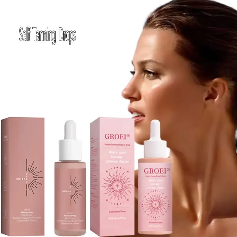 Self Tanning Drops Serum Skin Natural Sunless Outdoor Accelerator Prevent Dryness Natural Tanning Boosting Essence For Face Body