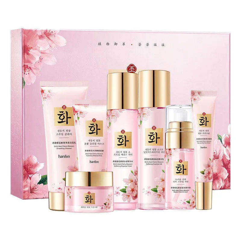 Cherry Blossom  Moisturizin Anti-Wrinkle Set Reduces Fine Lines Repairs Skin Hydrates Brightens Anti-Aging Firming Skin care