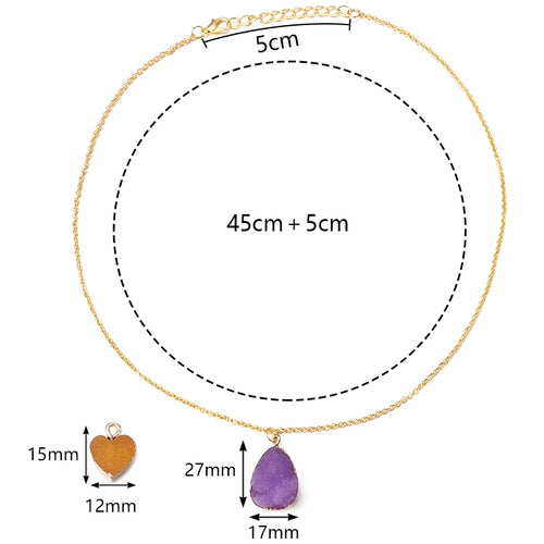 1 Pcs Romantic Colored Love Heart Resin Pendant Stainless Steel Chain Combination Of Temperament Peach Heart Necklace