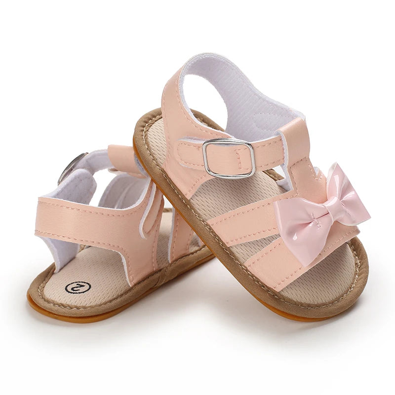 Cute and sweet spring and summer butterfly bow sandals for baby girls, comfortable and breathable walking shoes