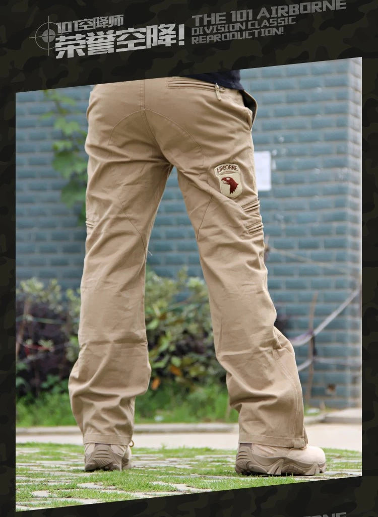2026 Men's Cargo Pant Cotton Outdoors Tactical Pant Men Vintage Camo Green Work Many Pocket Cotton Camouflage Black Trouser