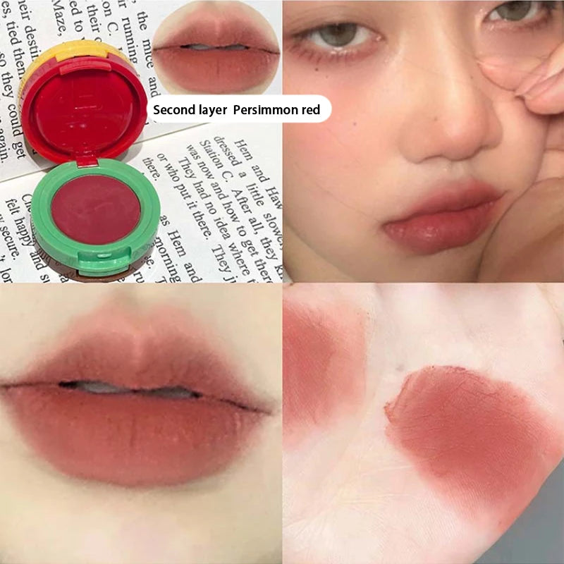 Cappuvini Velvet Lip Mousse - Matte Butter Formula, Long-Lasting Non-Drying, Cute Hamburger Design ,Compact and portable