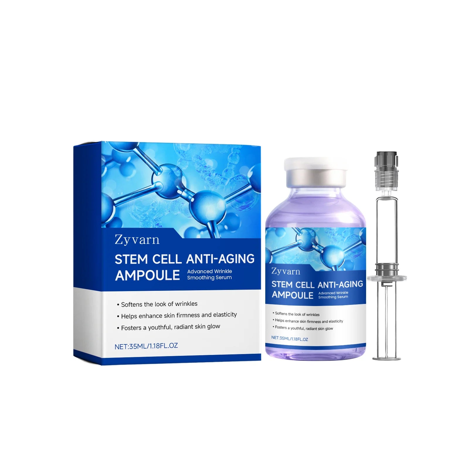 Ampoule Serum Set – Stem Cell Anti-Aging & Salmon DNA Hydrating & Brightening Facial Essence Smooth Wrinkles & Enhance Firmness