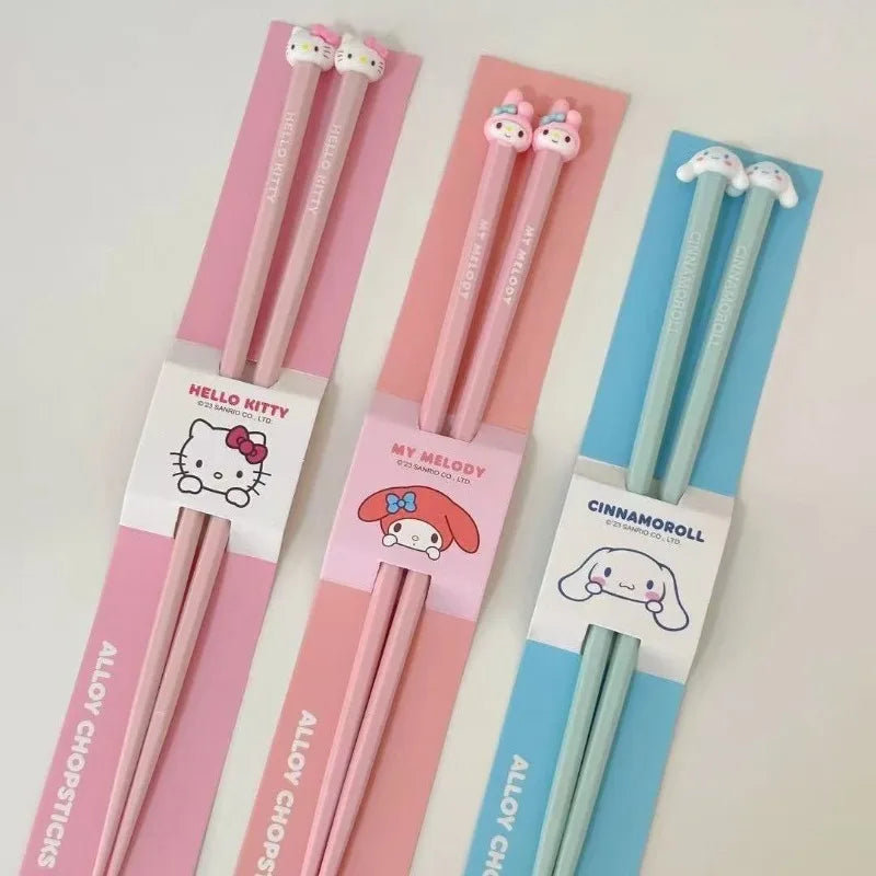 Palillos bonitos de dibujos animados con diseño de animales Kawaii, cubiertos japoneses reutilizables, accesorios de cocina y comedor, regalo para adolescentes al por mayor