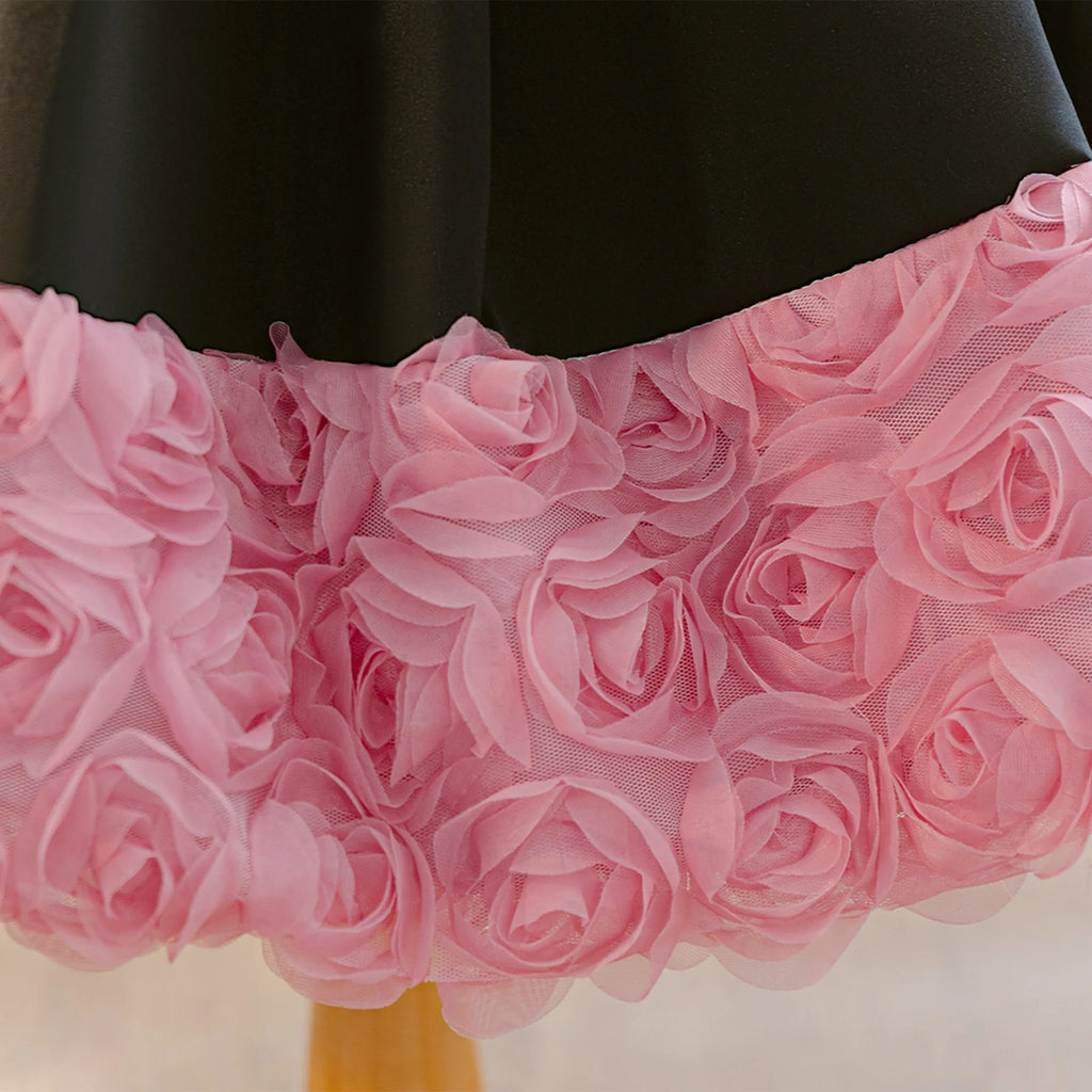 HETISO Tutu Flower Dresses For Children Black Kids Girls Birthday Princess Wedding Formal Party Ball Gown 2-10 Years