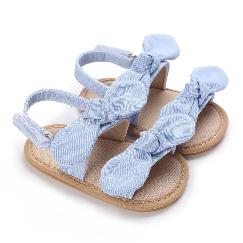 Sweet 0-18M Baby Cute Open Toed Pre School Summer Sandals Blue Princess Casual Soft Rubber Bottom Anti Slip Single Shoe Women's