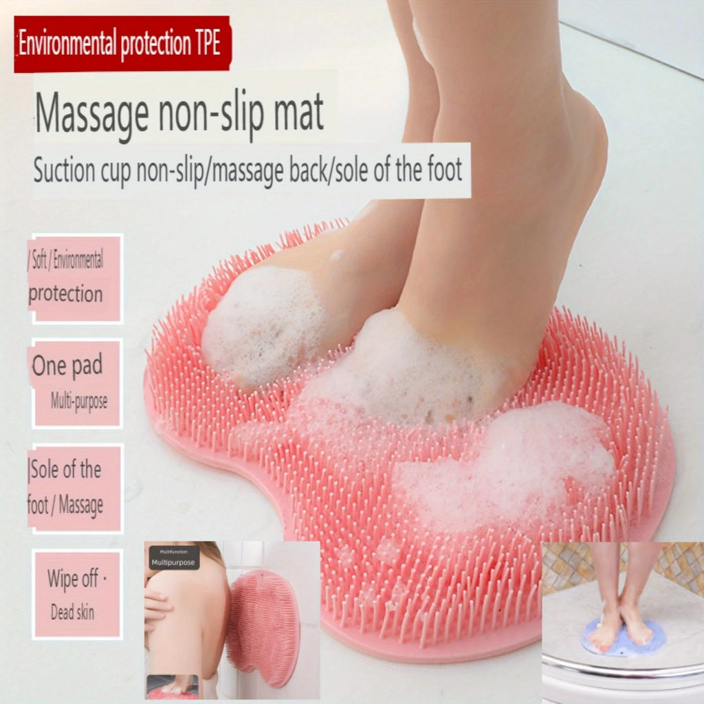 Exfoliating Foot Brush And Back Scrubber Anti-Slip Suction Cup - Deep Cleansing And Exfoliating Tool For Body Dirt Removal