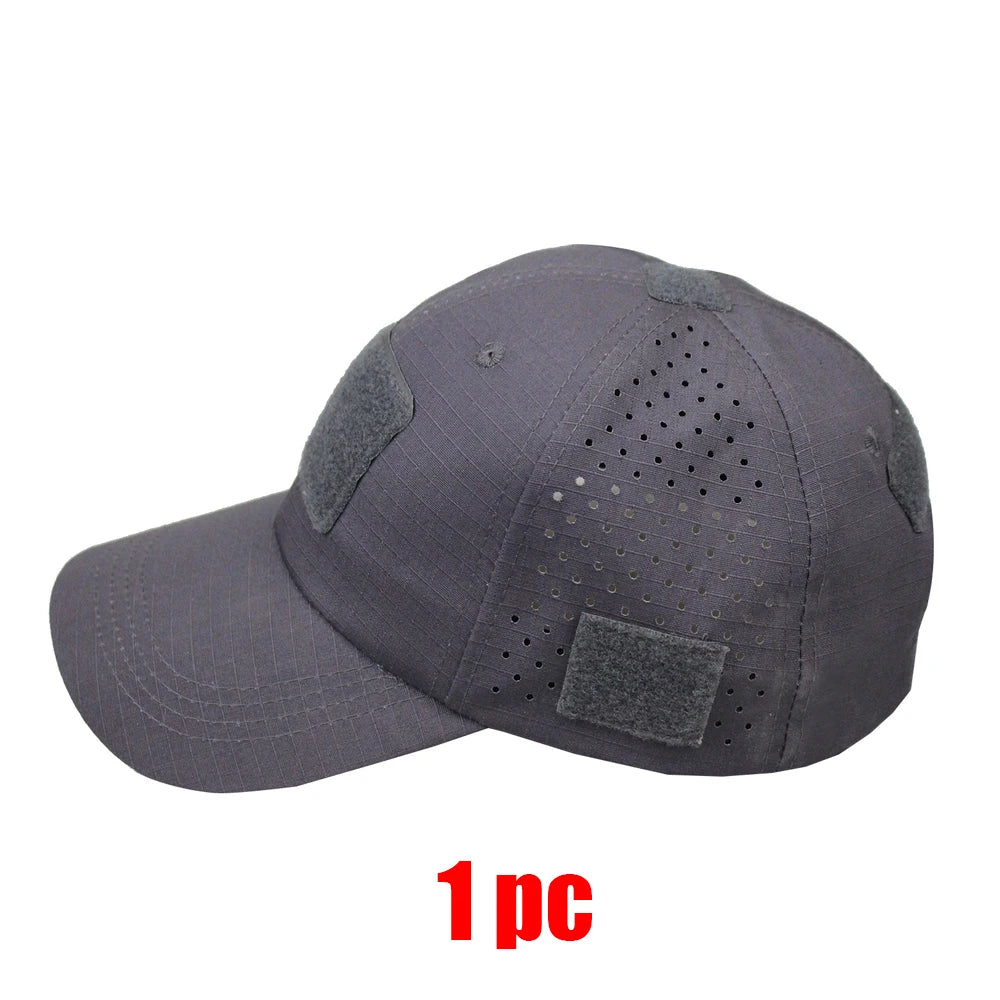 1/2Pcs New Men Camouflage Baseball Cap Breathable Sunscreen Hat Outdoor Sports Hunting Hiking Camping Beach Fishing Sun Hat