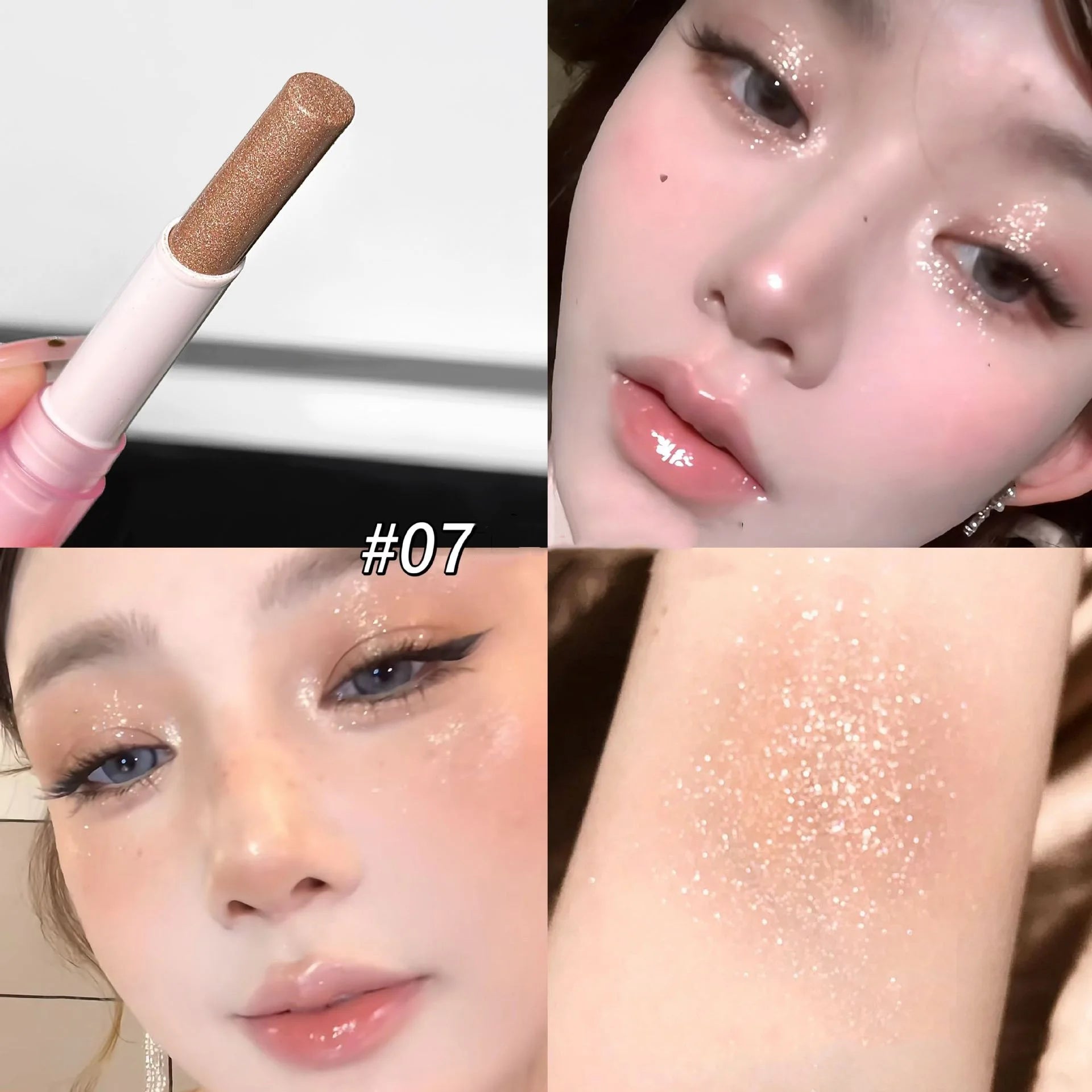 Jelly Brightening Eye Shadow Stick - Shimmer Creamy Eye Crayon, Easy-Blend Long-Lasting With Twist-Up Applicator