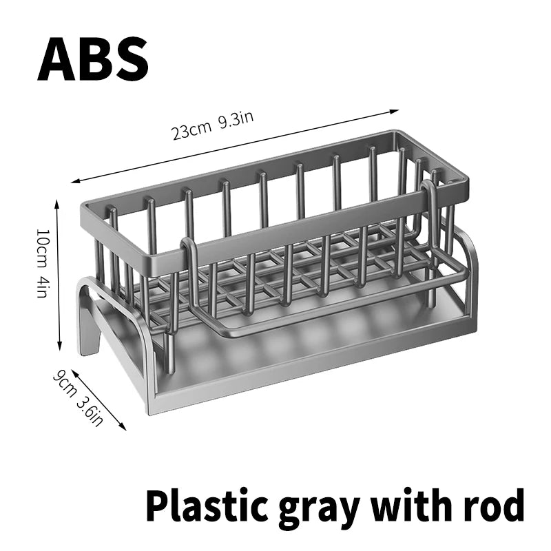 Estante de acero inoxidable para cocina, escurridor de esponjas, escurridor de fregadero, artículos de lavado de platos, almacenamiento de paños de cocina, escurridor