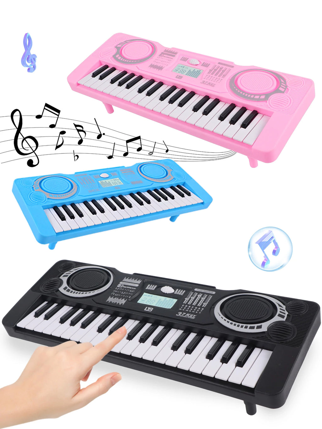 Electronic 37 Keys Piano Toys for Kids, Portable Keyboard Musical Instrument Kid Education Toy Gifts Not Include Battery