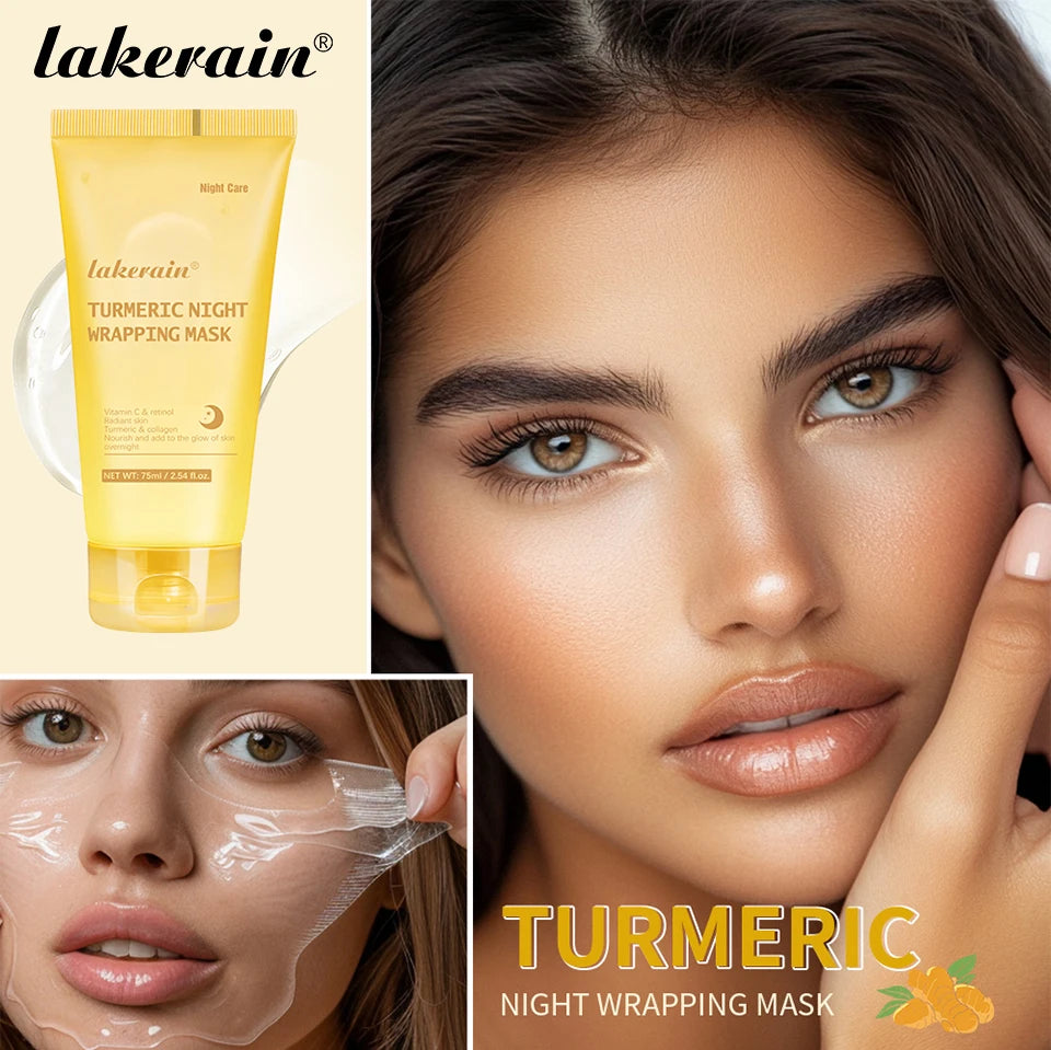 Collagen Overnight Wrapping Peel Off Facial Mask, Korean Collagen Night Wrapping Mask Deeply Hydrates Night Care Mask Cream 75ml
