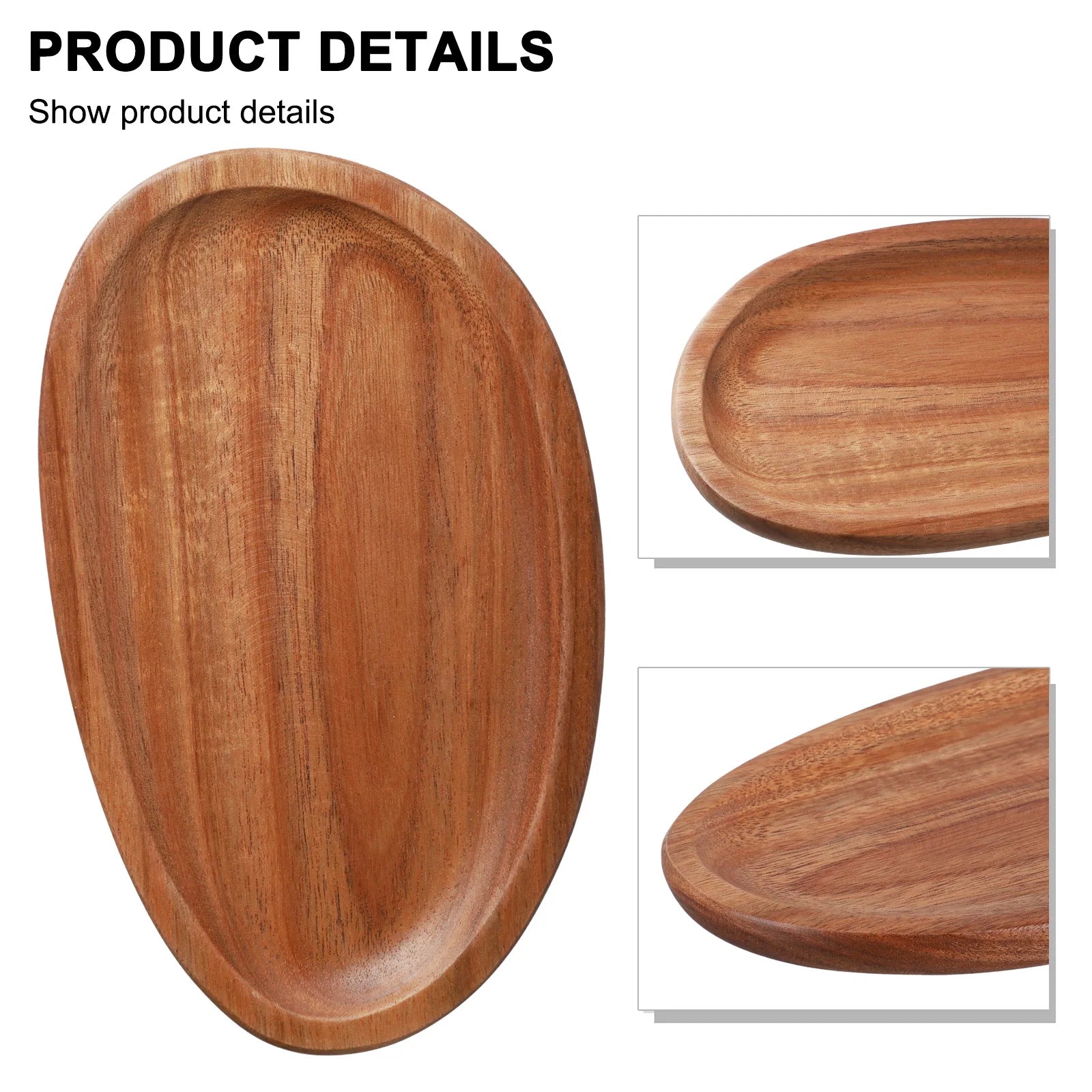 Wood Dinner Plates Irregular Oval Serving Tray Fruit Dishes Dry Fruit Sushi Tea Tray Bread Wooden Plate Home Decoration