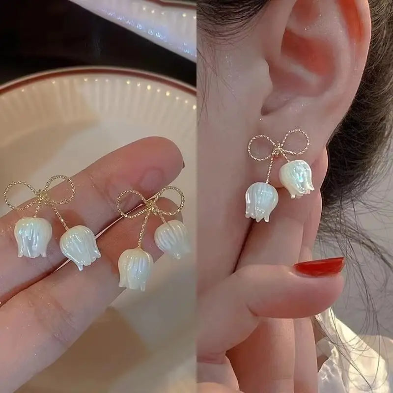 Korean Fashion Zircon Drop Earrings For Women'S Jewelry 2026 Trending New Luxury Women'S'S Geometric Hoop Earrings Pendientes Gifts