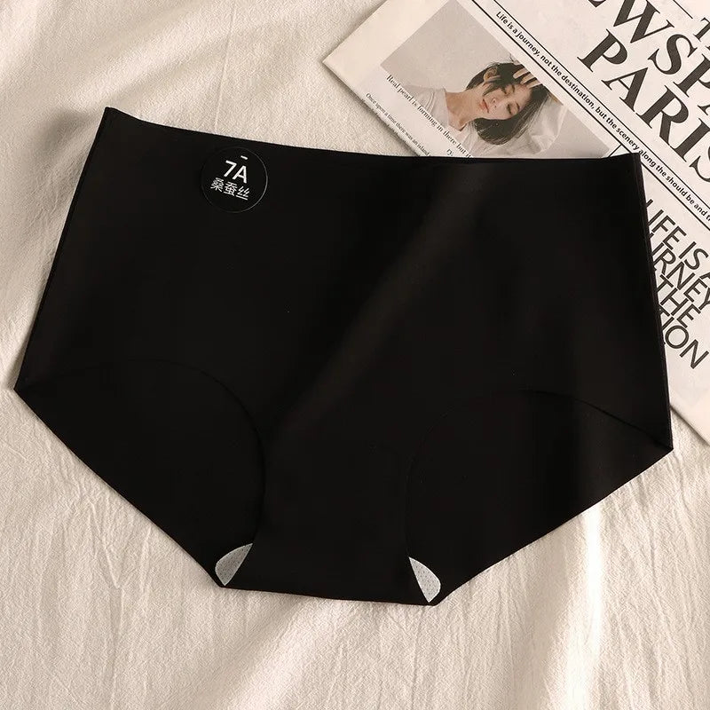 6pcs Seamless Mulberry Silk Panties Women's Ultra-thin Underwear Sexy High-elastic Soft Breathable Female Daily Panties