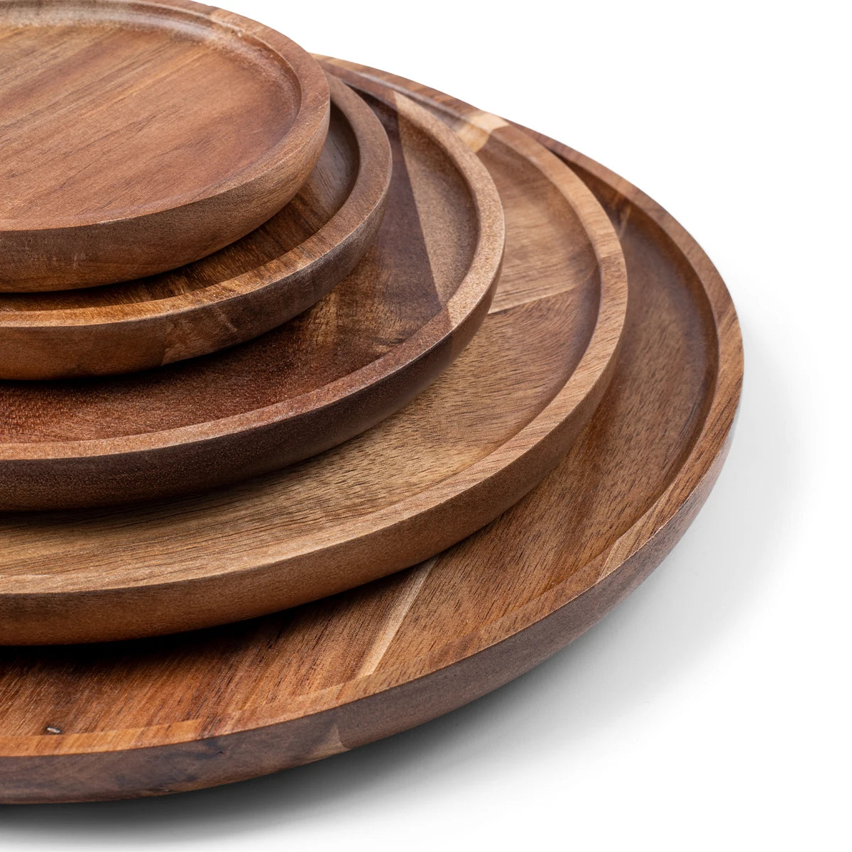 12.5/15/20/25/30cm Round Serving Platter Tray Acacia Wood Pizza Salad Plate Fruit Dessert Tray Bread Cake Container Snacks Dish