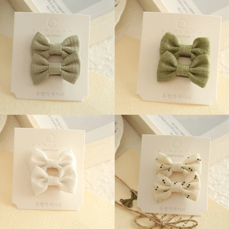 Children's Hair Clips, Handmade Headwear, Baby Hair Accessories, Full coverage fabric hair Clip Bows for Girls