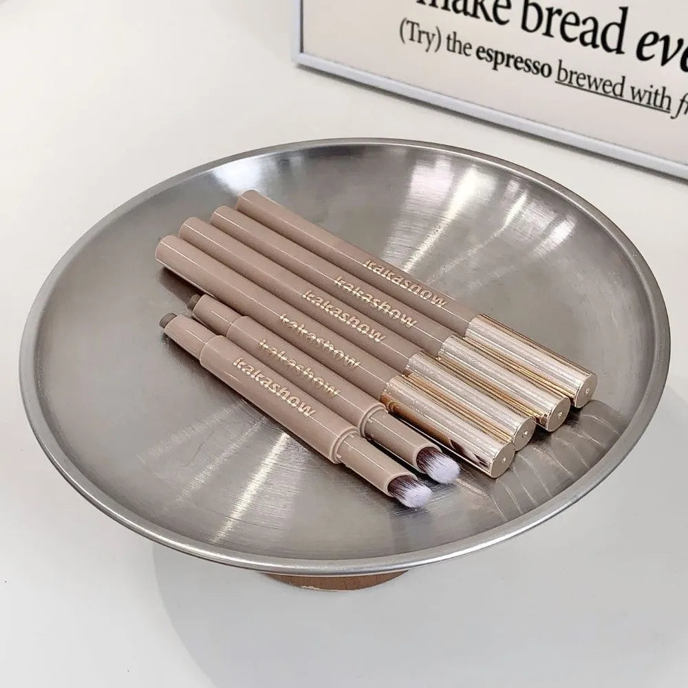 Long Lasting 3D Contouring Pen Waterproof Cream-Textured Facial Contour Stick 2in1 Design With Brush Nose Shadow Contour Pen