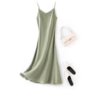 100% Mulberry Silk 22 momme Charmeuse Silk Solid Colors Women Chemise Full Slip Midi Dress Adjustable Straps Night Dress FF079
