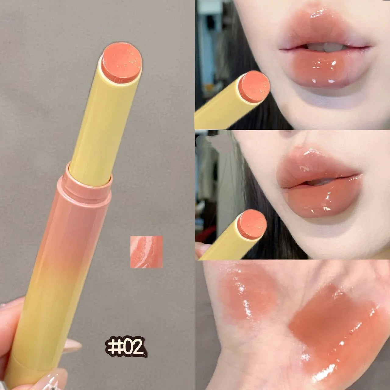 Clear Water Light Solid Lip Gloss Jelly Watery Pink Lipstick Pencil Moisturising Mirror Shimmer Korean Lips Makeup Cosmetics