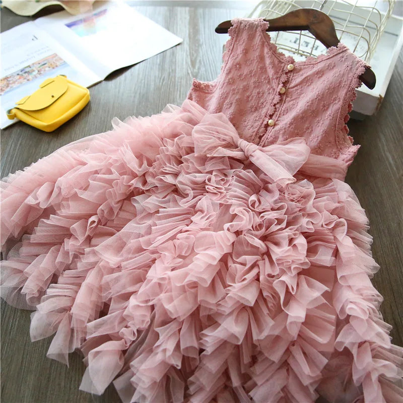 Princess Skirt for Girls Summer 2024 New Cake Skirt for Children Baby Fashion Cute Sweet Kids Dresses for Girls Girl Clothes