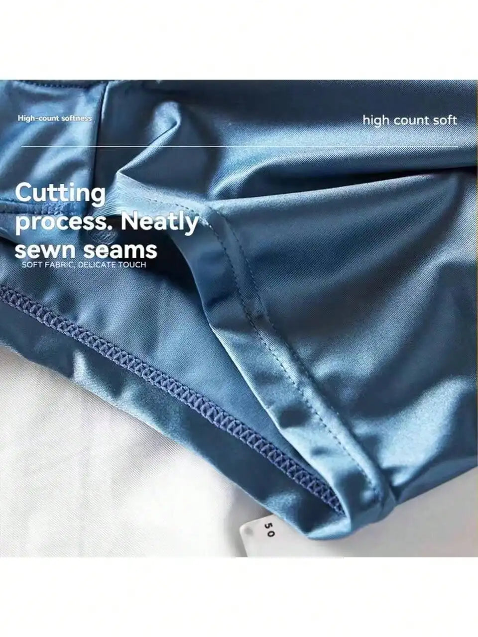 3Pcs/Pack Luxury Ice Silk Satin-like Boxer Briefs Summer Smooth Cool Solid Men's Underpants Summer Underwear