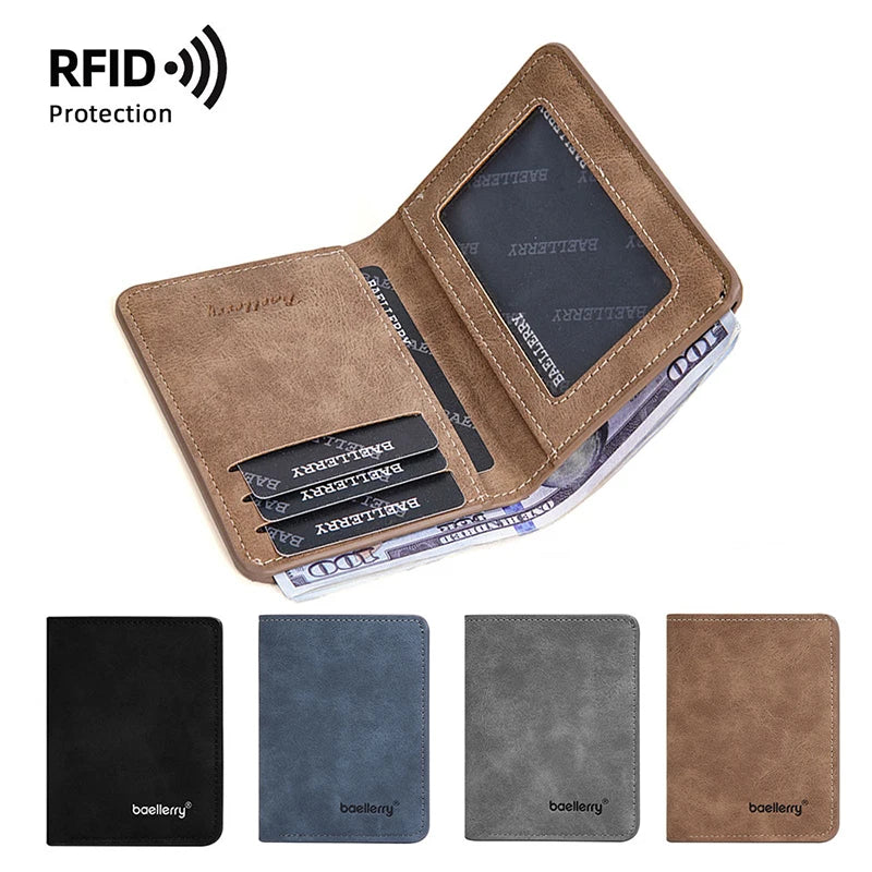 New Men's Short Wallet Simple Casual Card Clips Slim Male Wallet Driver's License Card Holder Thin Bifold Wallet For Man