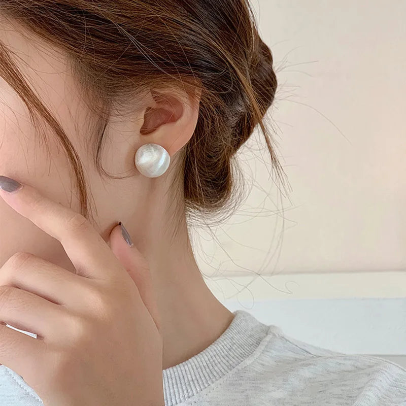 Luxurious Design Brushed Frosted Metal Semicircle Earrings 2025 New Jewelry For Women'S Christmas Fashion Accessories