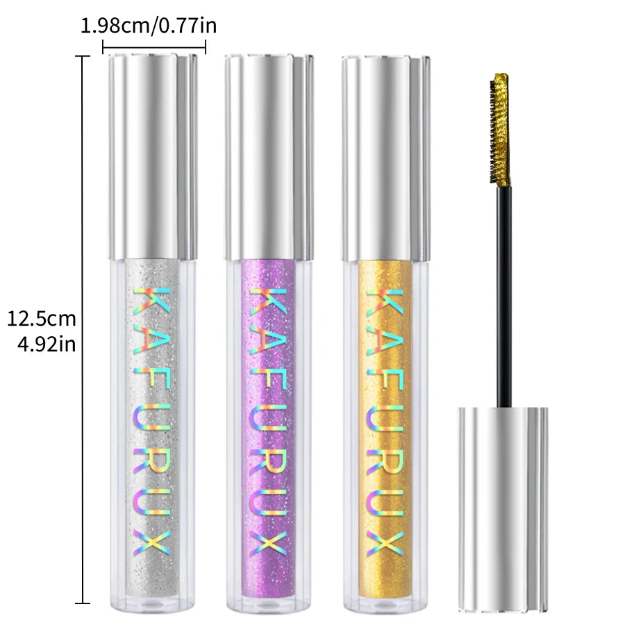 1pc Diamond Shine Waterproof Volume Curl Mascara Glitter Snow Effect,Smudge-proof  Eye Makeup for All Skin Types Women Cosmetics