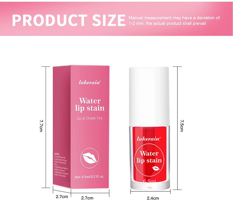 Lip Tint Stain 2 IN 1 Long Lasting Waterproof Lightweight Non-sticky Lipstick Transfer-Proof Matte Finish Liquid Blush Lip Gloss