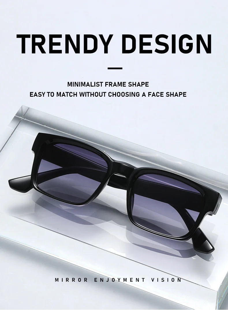 Light Luxury Square Sunglasses Minimalist Design Elegant Unisex Uv400 Protection Sun Glasses 9017