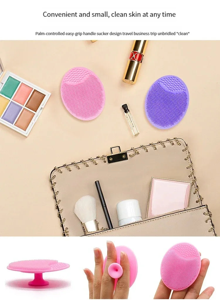 2/4pcs Silicone Face Wash Brush Clean Pores Baby Shampoo Brush Baby Bath Brush Soft Hair Round Shampoo Comb Home Use