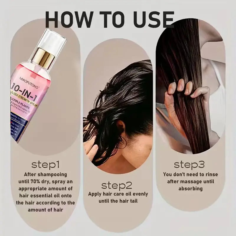 Instant Soft 10 in 1 Hair Care Spray - Wash Free Hair Retention Conditioner, Fast, Soft and Moisturizing, Heat Damage Prevention