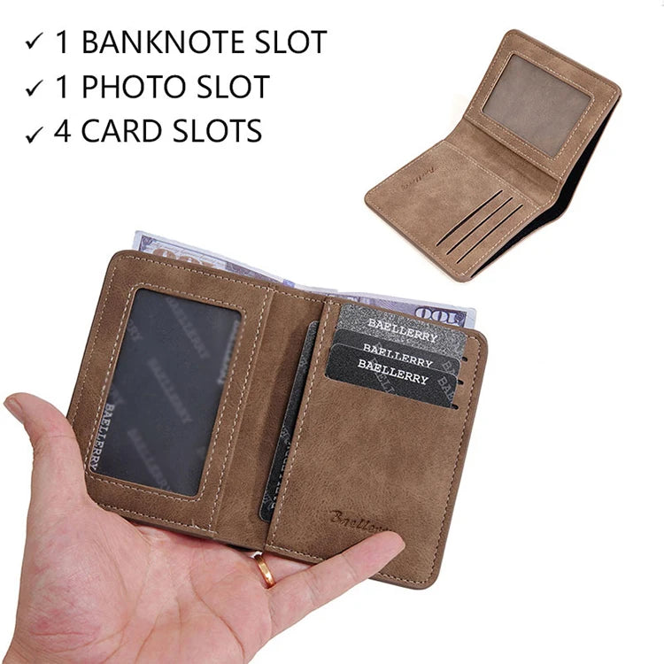 New Men's Short Wallet Simple Casual Card Clips Slim Male Wallet Driver's License Card Holder Thin Bifold Wallet For Man