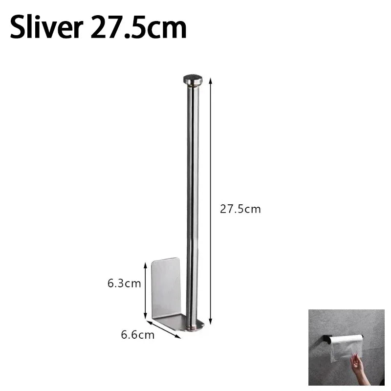 Toallero de cocina de acero inoxidable, soporte para papel de cocina, organizador debajo del fregadero, estante de almacenamiento alargado, accesorios para fregadero SNJ007