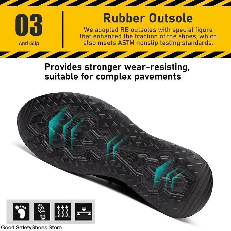 Safety Shoes Men For Work Sneakers Women'S Men Steel Toe Work Shoes Security Protective Shoes Lightweight Anti-Smash Anti-Puncture