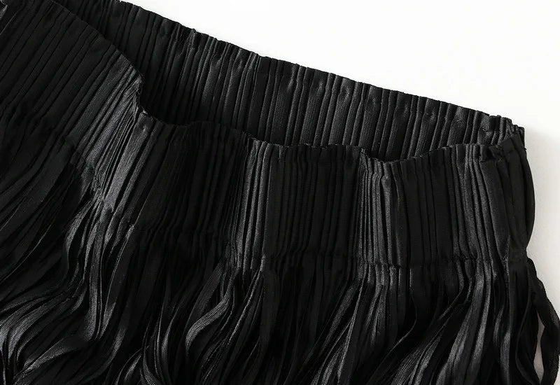 Luxury Multi Solid Colors Pleated Skirt for Women's Large Hem Folds A-line Skirts Female 2025 Loose Fashion Skirts Casual 0666