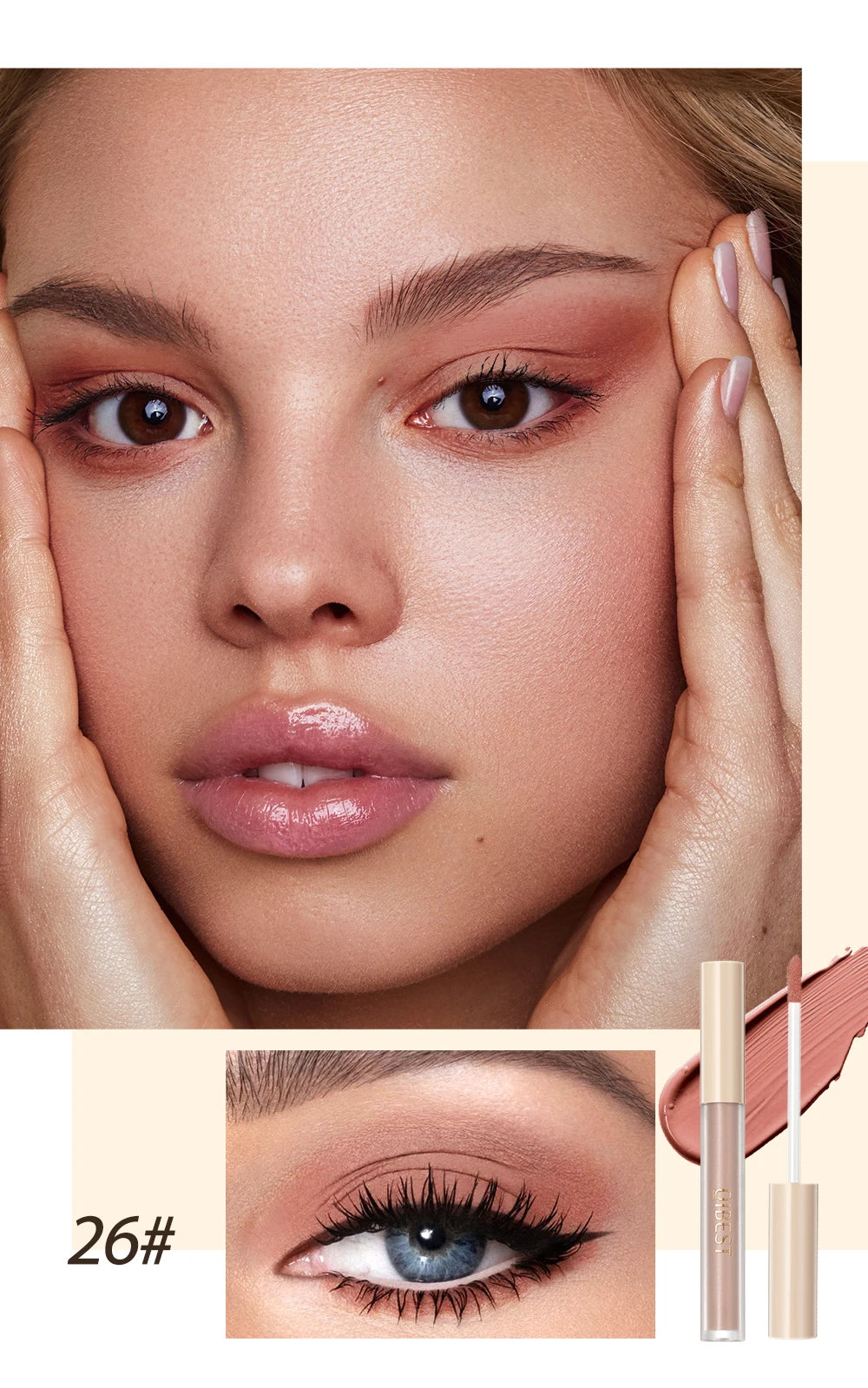 QIBEST 8 Colors Matte Liquid Eyeshadow Set Waterproof Long Lasting Eye Shadow Nude Brown Eye Pigment Makeup For Women Contouring