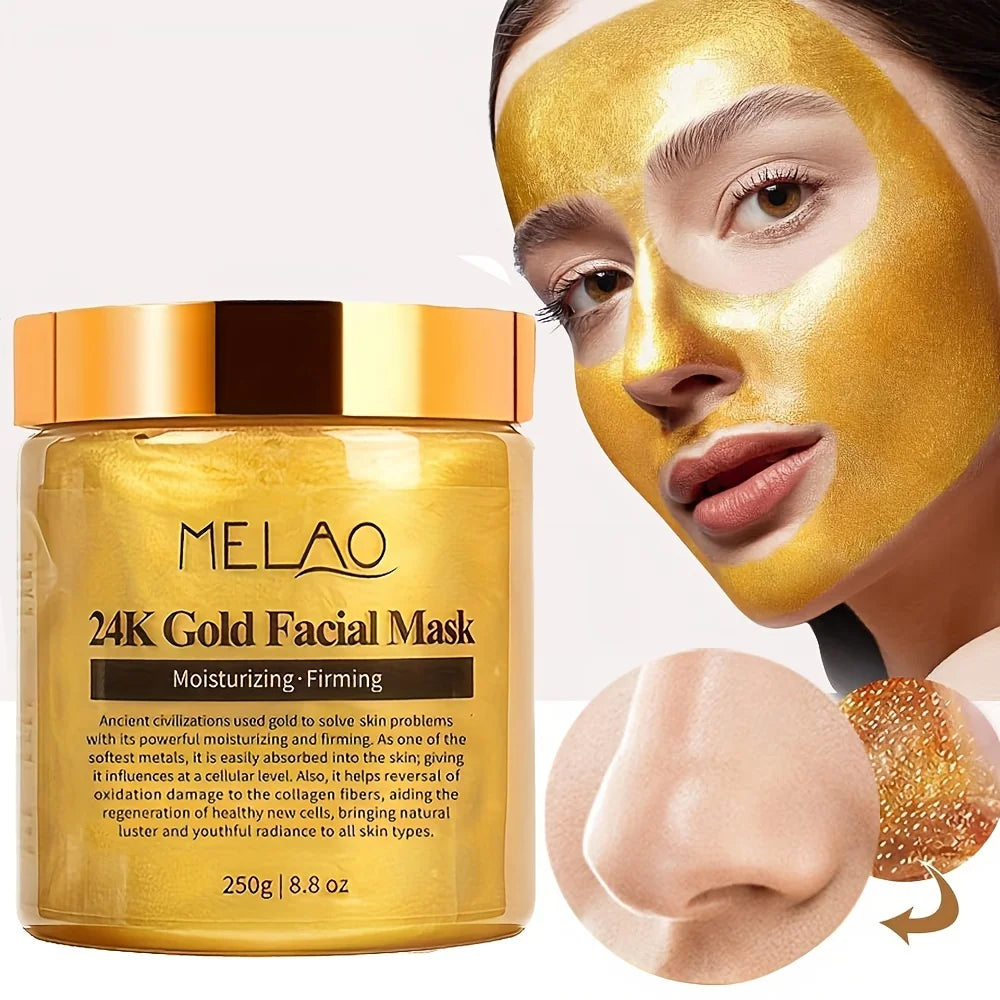 MELAO 24K Gold Collagen Facial Mask - Moisturizing Mud Mask 250g