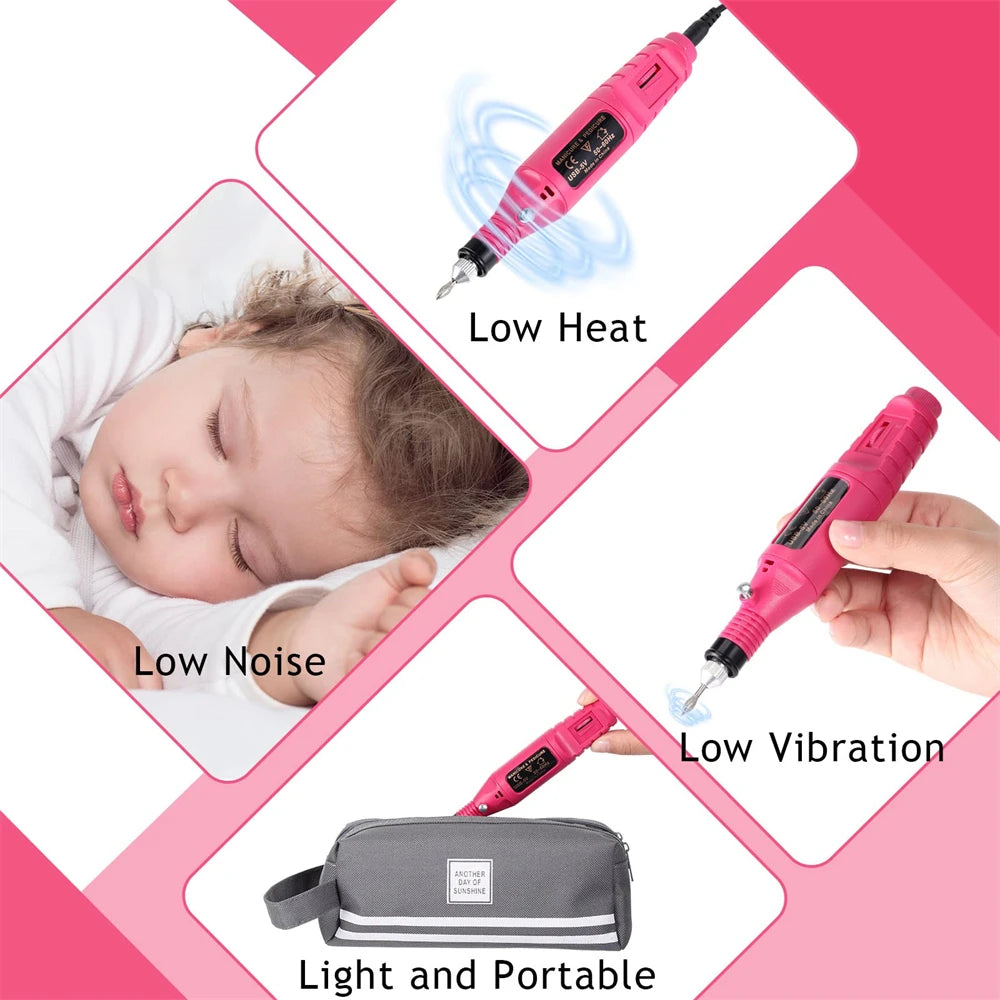 Electric Nail Sander Set Nail Drill Machine Grinding Equipment Milling Cutter For Manicure Pedicure Strong Polishing Tools